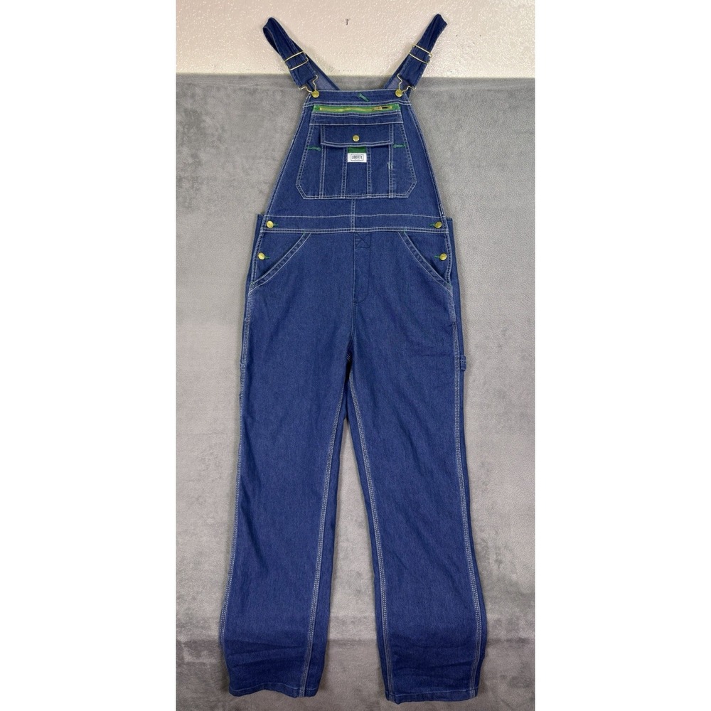 Liberty Overalls Mens Medium Blue Dark Wash Denim Straight Leg Workwear